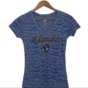 Milwaukee Brewers Cap Sleeve Ladies Tee Sz S